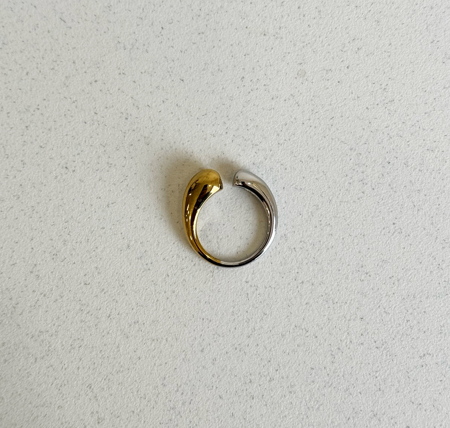 Anello goccia bicolor
