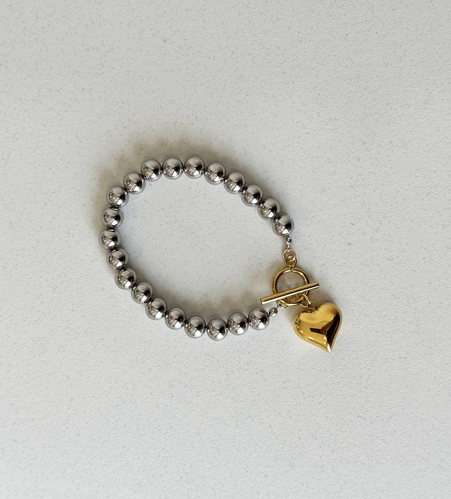 Bracciale cuore bicolor