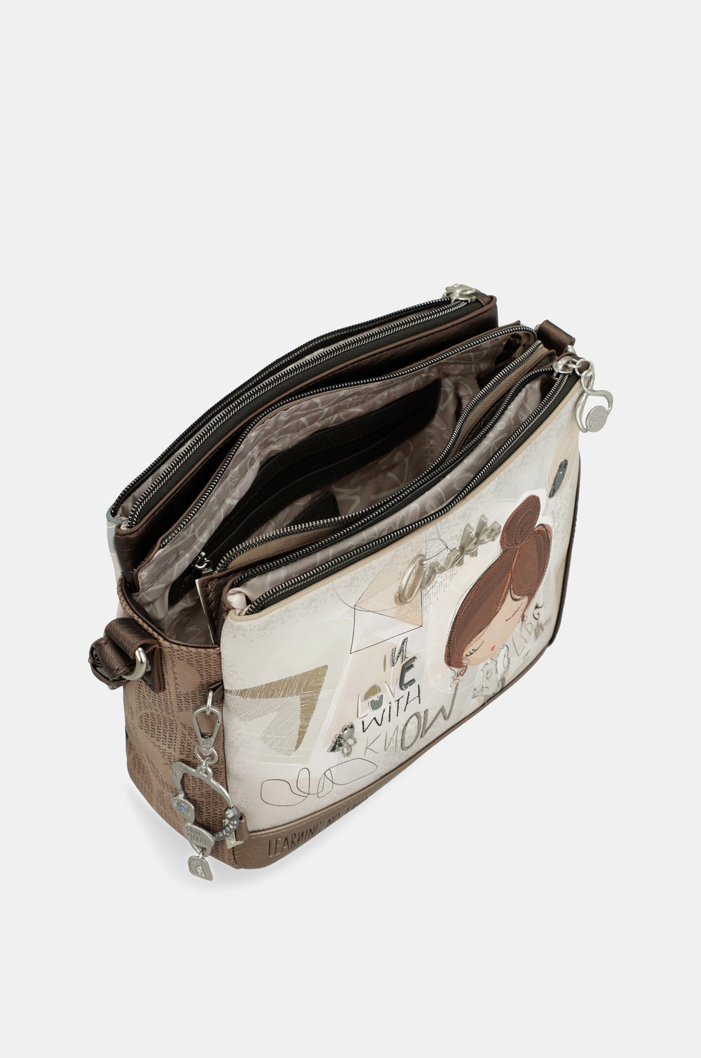 Borsa a tracolla Anekke con tre scomparti