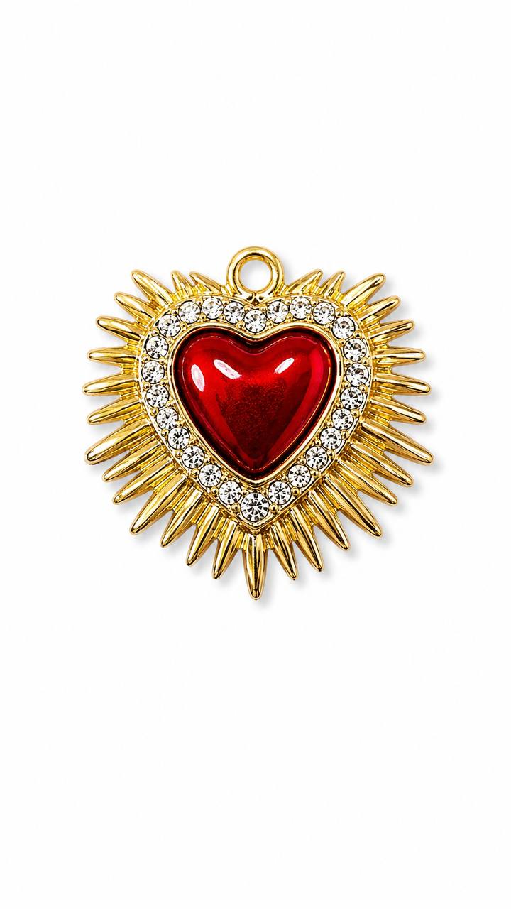 Charm sacro cuore in acciaio