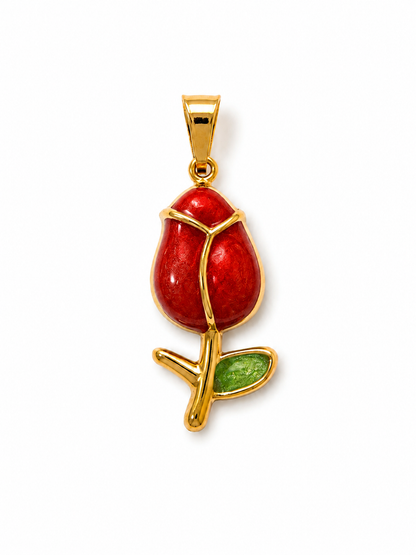 Charm bocciolo Rosa stelo