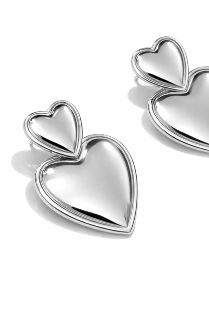 Orecchini Doppio Cuore
