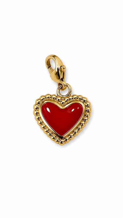 charm cuoricino rosso