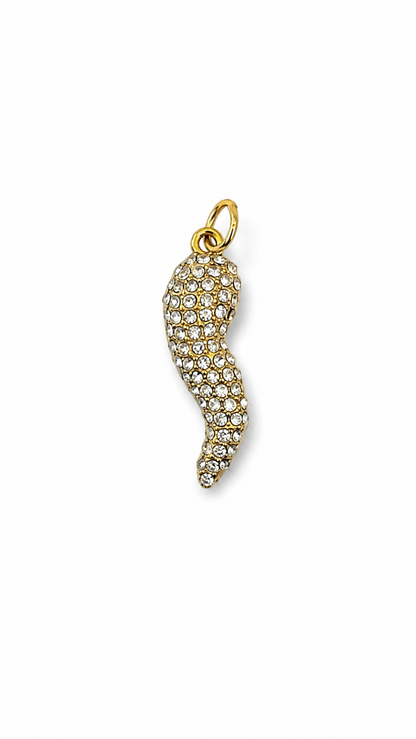 charm corno strass
