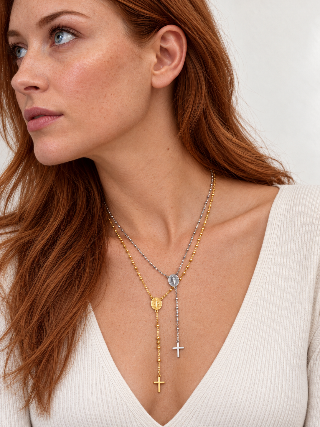 Collana Rosario acciaio inox 316l
