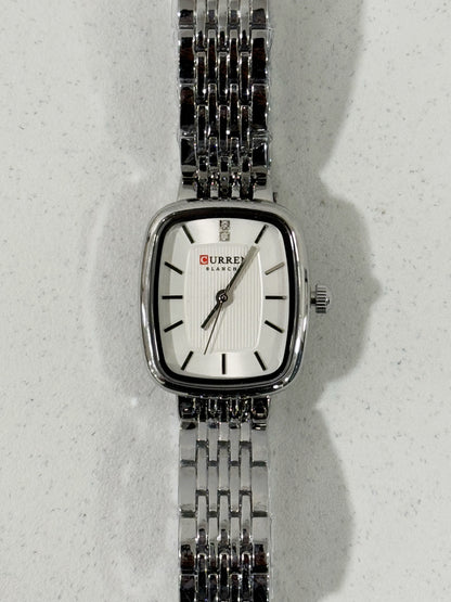Orologio rettangolo silver e gold