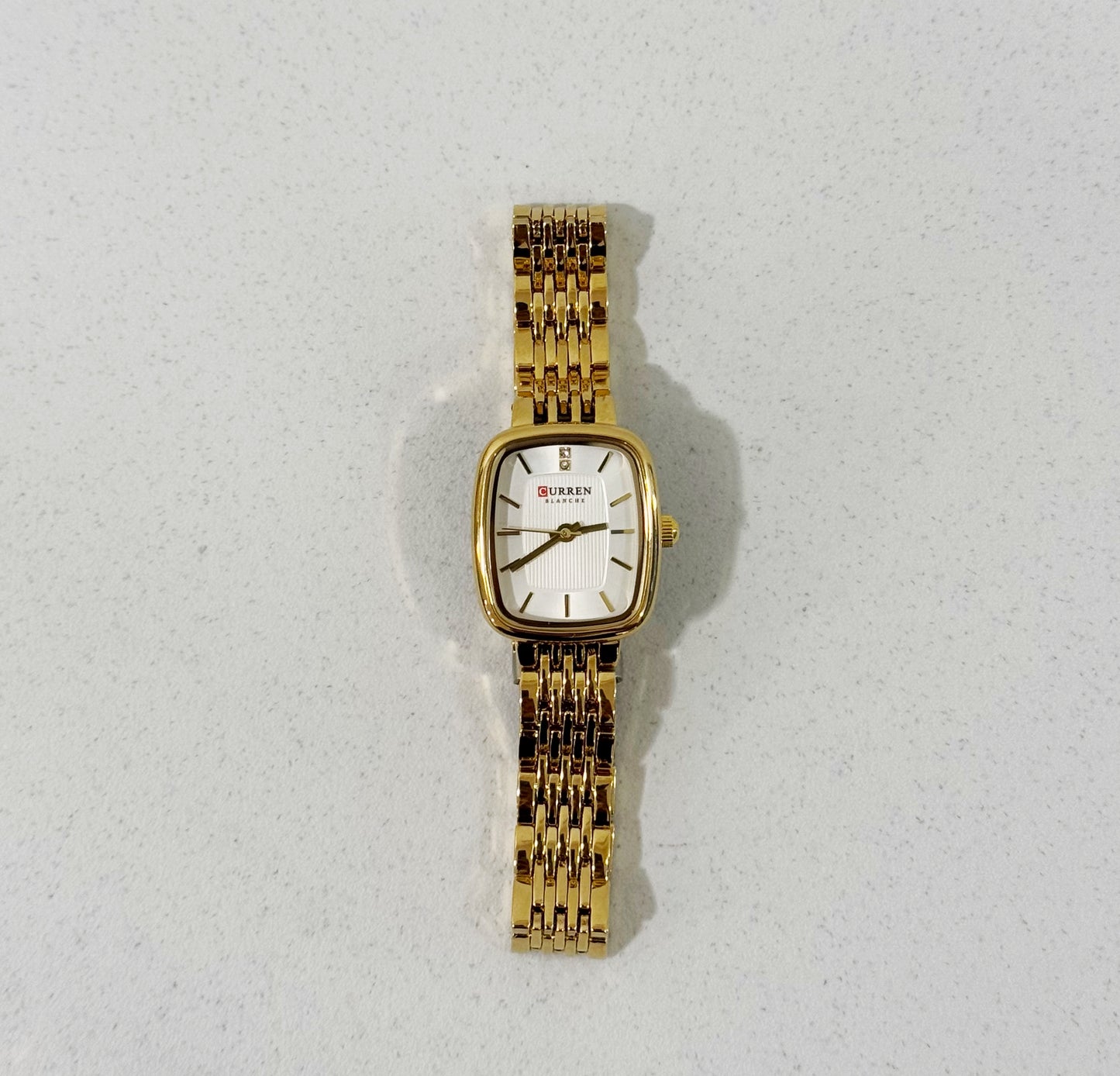 Orologio rettangolo silver e gold