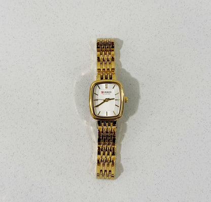 Orologio rettangolo silver e gold