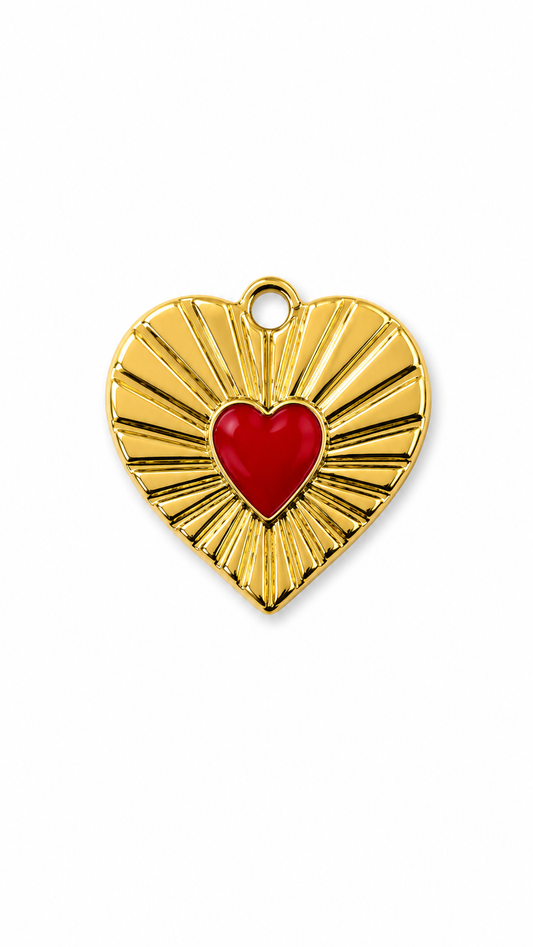 charm cuore raggi