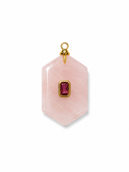 Charm Amulet pietra Vera Ametista, giada, topazio