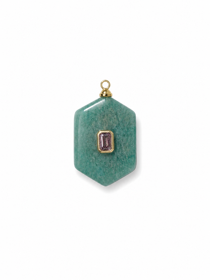 Charm Amulet pietra Vera Ametista, giada, topazio