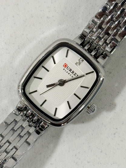 Orologio rettangolo silver e gold