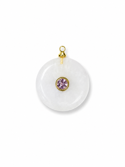 Charm Amulet pietra Vera Ametista, giada, topazio