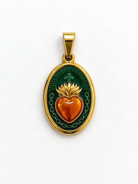 Charm Sacro cuore Green