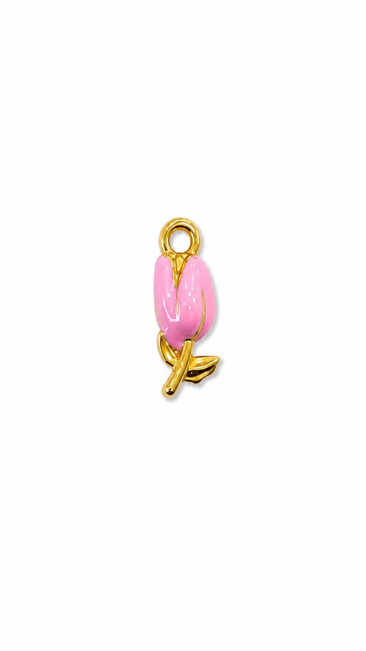 Charm tulipano in acciao