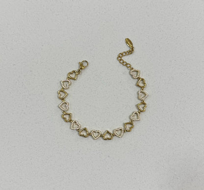 Bracciale cuori aperti