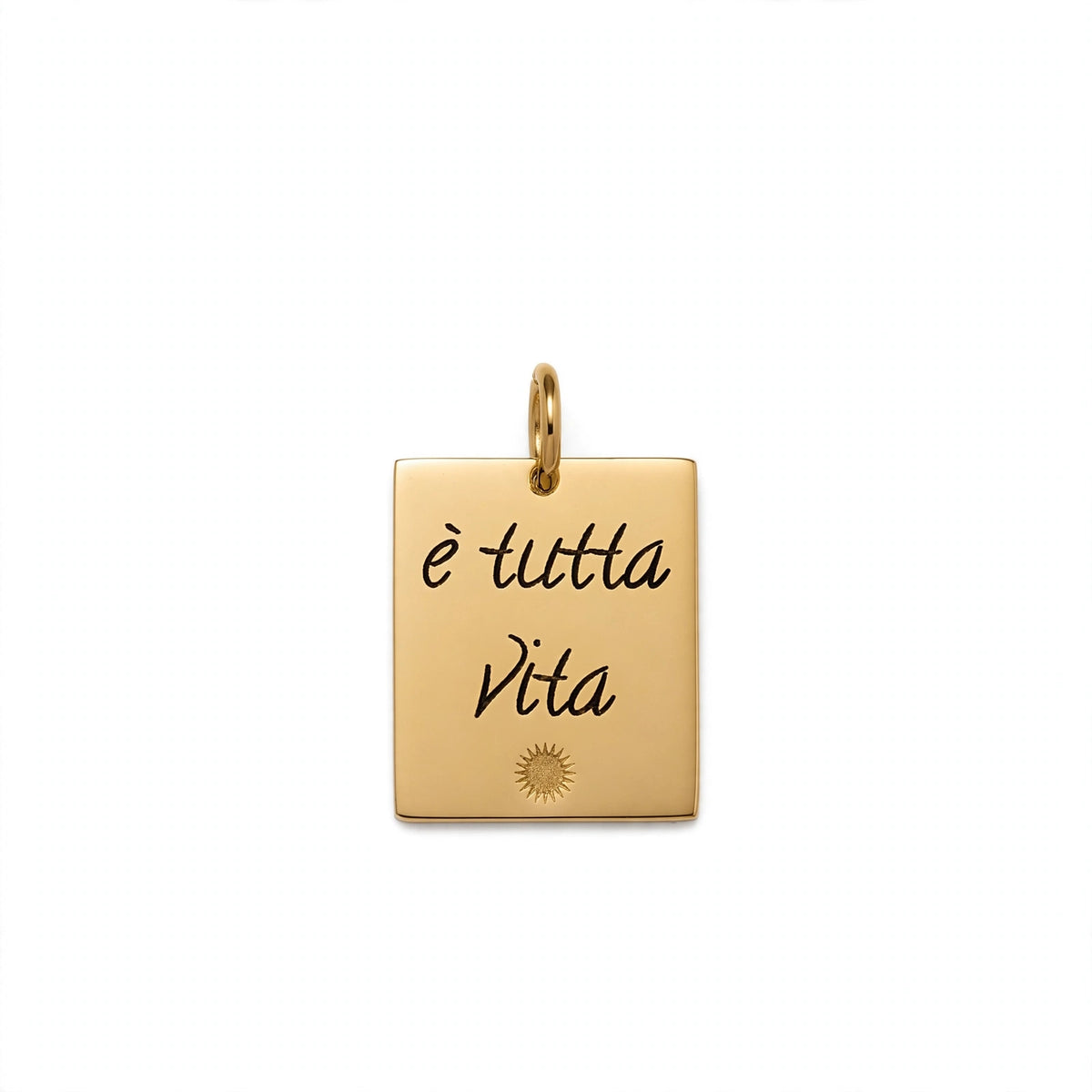 Charm con collana è tutta vita medaglia 316l rettangolo
