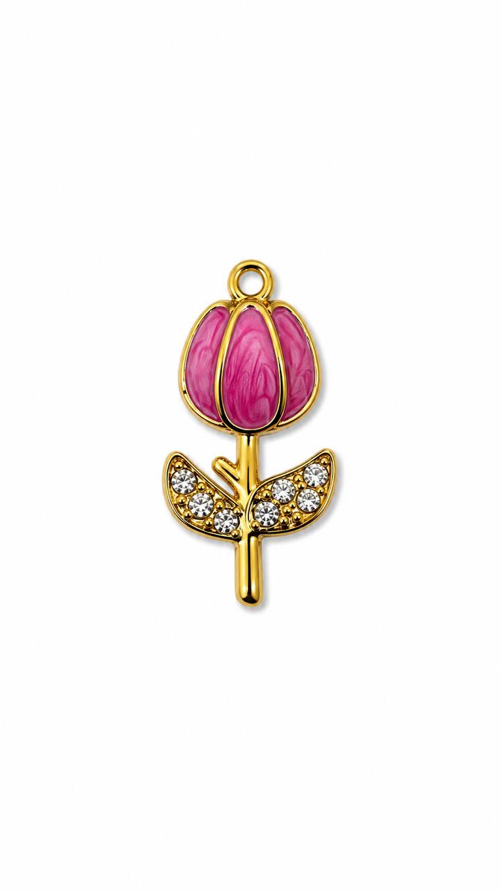 Charm tulipano in acciaio