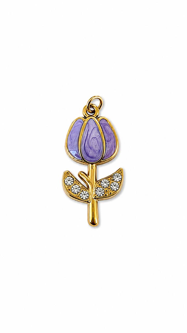 Charm tulipano in acciaio