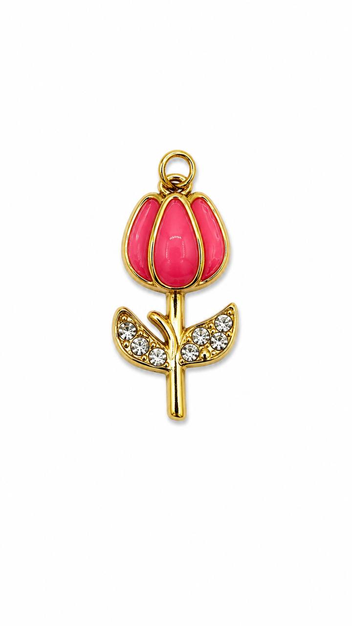 Charm tulipano in acciaio